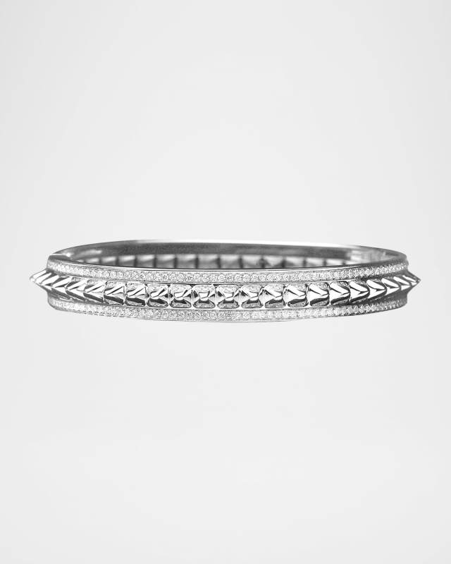 Hab El Hayl 18K White Gold Diamond Bangle